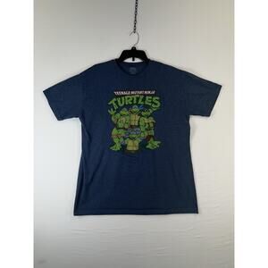 Teenage Mutant Ninja Turtles Shirt Mens XL Blue Graphic Cartoon Nickelodeon Tee